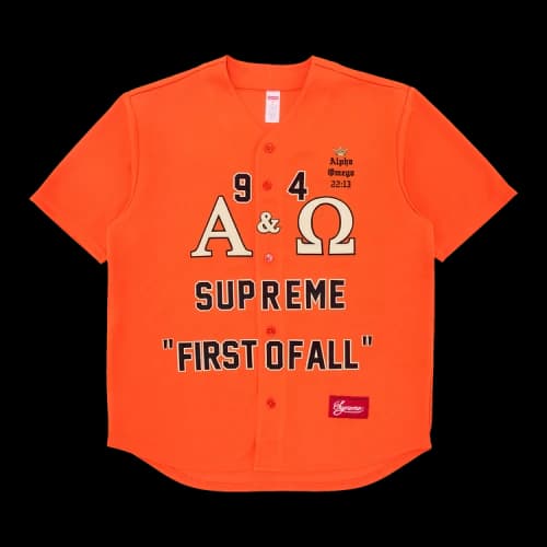 Supreme Alpha Omega Baseball Jersey 'Orange'