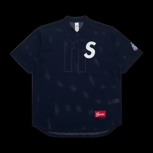 Supreme S Logo Baseball Henley 'Navy'