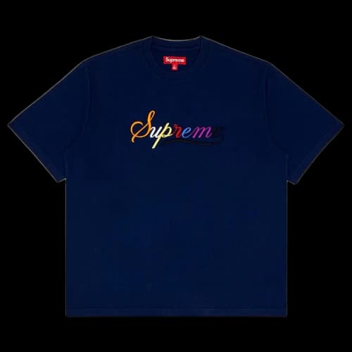 Supreme Cursive Short-Sleeve Top 'Navy'