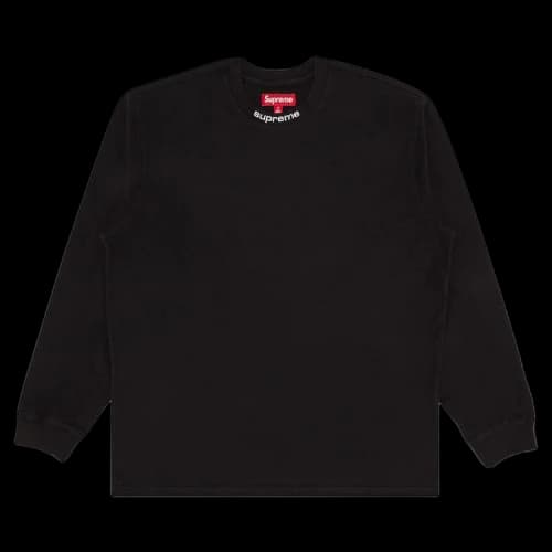 Supreme Embroidered Collar Long-Sleeve Top 'Black'
