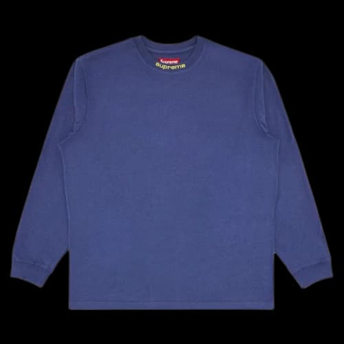Supreme Embroidered Collar Long-Sleeve Top 'Navy'