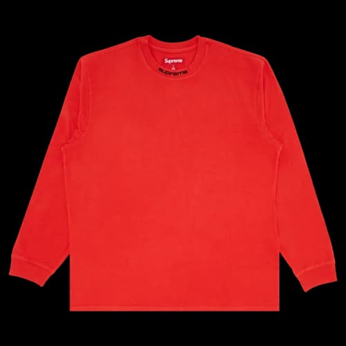 Supreme Embroidered Collar Long-Sleeve Top 'Red'