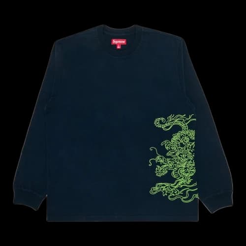 Supreme Dragon Embroidered Long-Sleeve Top 'Navy'