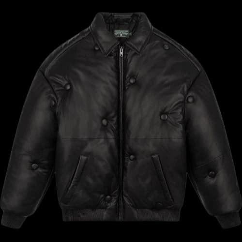 Denim Tears Sofa Leather Puffer Jacket 'Black'