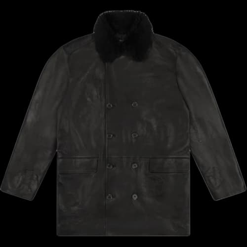 Denim Tears Oakland Wreath Winter Leather Coat 'Black'