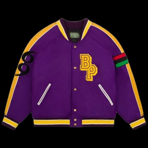 Denim Tears Come Out Fighting Varsity Jacket 'Purple'