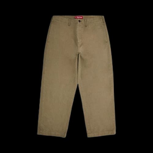 Supreme Washed Herringbone Chino Pant 'Olive'