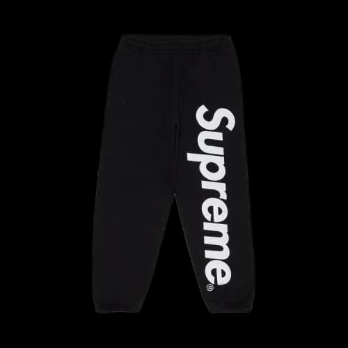 Supreme Satin Appliqué Sweatpant 'Black'