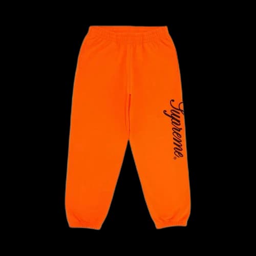 Supreme Embroidered Script Sweatpant 'Bright Orange'