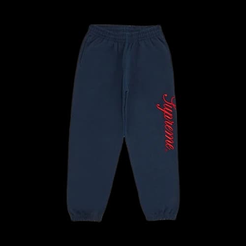 Supreme Embroidered Script Sweatpant 'Navy'