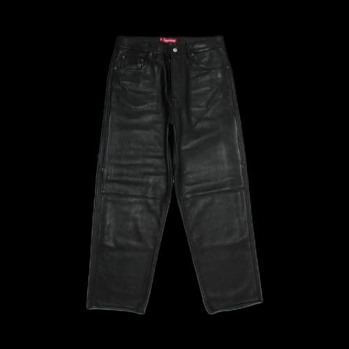 Supreme Leather Baggy 5-Pocket Jean 'Black'