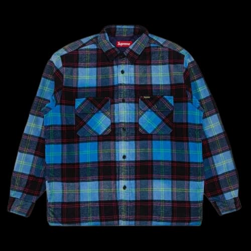 Supreme Quilted Plaid Shirt 'Blue'