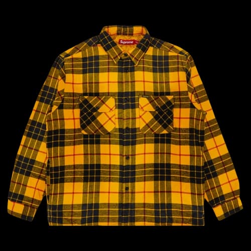 Supreme Quilted Plaid Shirt 'Yellow'