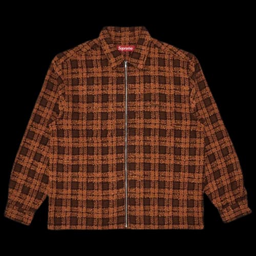 Supreme Bouclé Zip Up Shirt 'Rust'