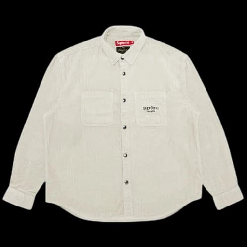 Supreme Wide Wale Corduroy Snap Shirt 'Stone'