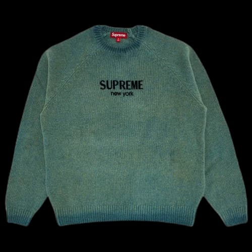 Supreme Flocked Logo Sweater 'Green'