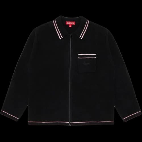 Supreme Zip Up Polo Sweater 'Black'