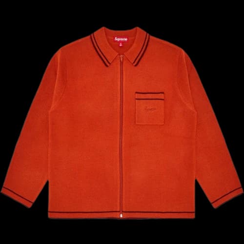 Supreme Zip Up Polo Sweater 'Burnt Orange'