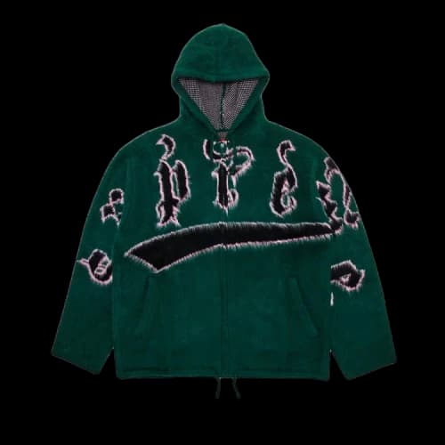 Supreme Accent Brushed Zip Up Hooded Sweater 'Green'