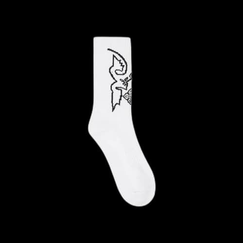 Rhude Cross Sock 'White/Black'