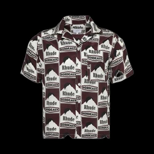 Rhude Moonlight Bordeaux Silk Shirt 'Maroon/Off White'