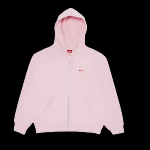 Supreme Small Box Zip Up Hooded Sweatshirt 'Light Pink'