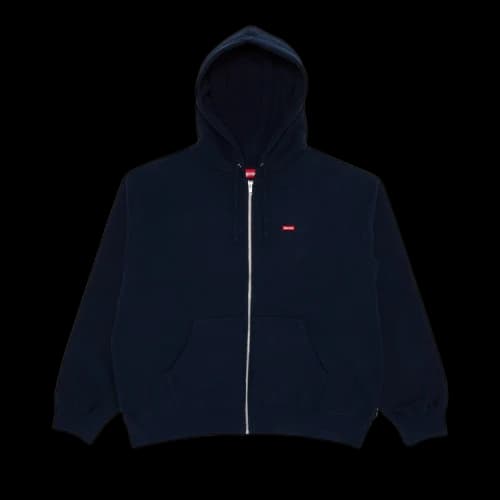 Supreme Small Box Zip Up Hooded Sweatshirt 'Navy'