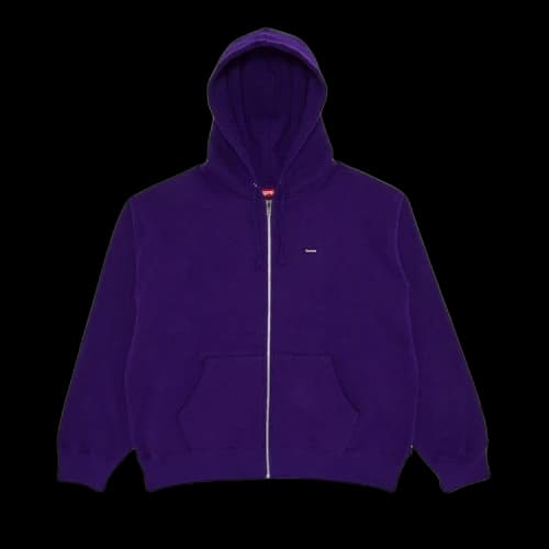Supreme Small Box Zip Up Hooded Sweatshirt 'Purple'