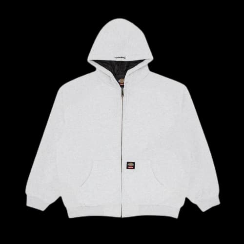 Supreme x Dickies Quilted Lined Zip Up Hooded Sweatshirt 'Ash Grey'