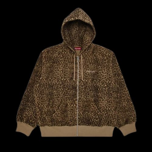 Supreme Pilled Zip Up Hooded Sweatshirt 'Cheetah'