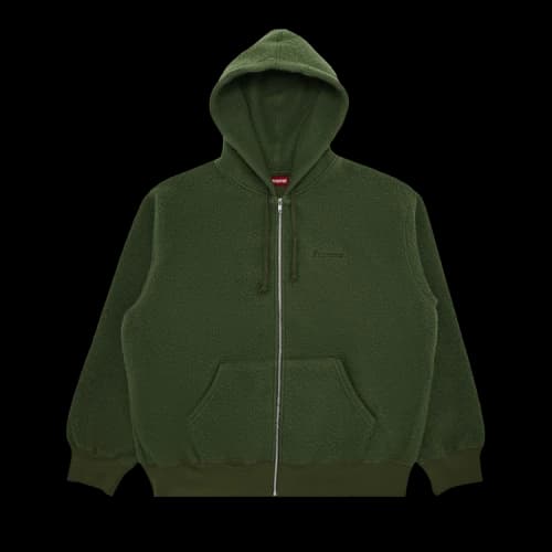 Supreme Pilled Zip Up Hooded Sweatshirt 'Olive'