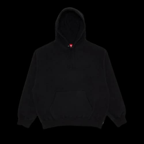 Supreme Satin Appliqué Hooded Sweatshirt 'Black'