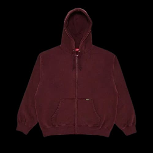 Supreme Work Zip Up Hooded Sweatshirt 'Maroon'
