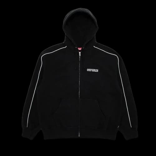 Supreme State Zip Up Hooded Sweatshirt 'Black'