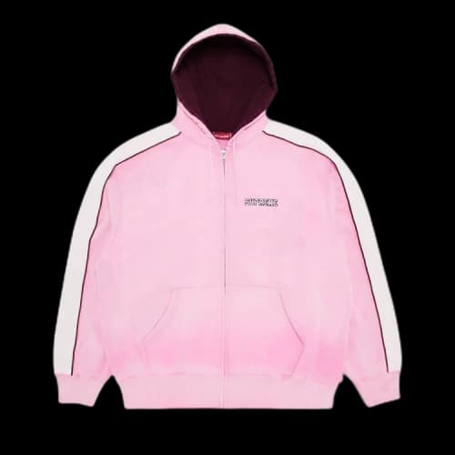 Supreme State Zip Up Hooded Sweatshirt 'Pink'