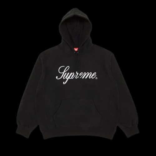 Supreme Embroidered Script Hooded Sweatshirt 'Black'