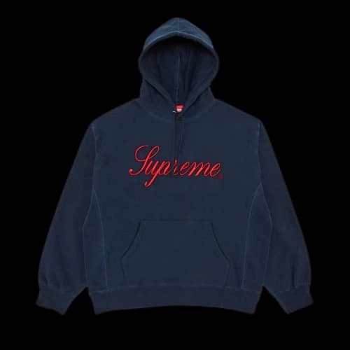 Supreme Embroidered Script Hooded Sweatshirt 'Navy'