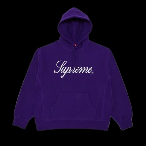 Supreme Embroidered Script Hooded Sweatshirt 'Purple'