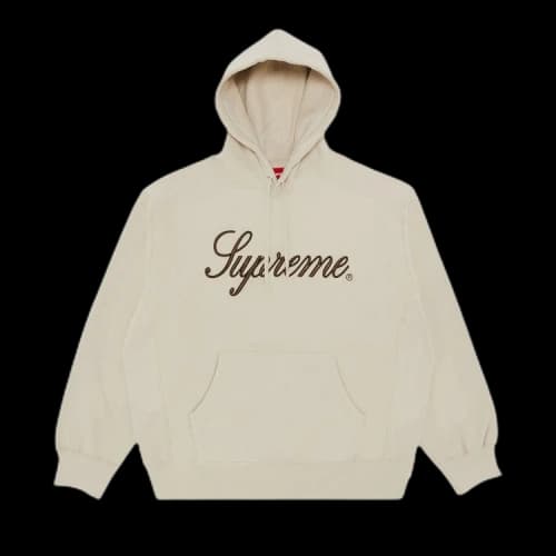 Supreme Embroidered Script Hooded Sweatshirt 'Stone'