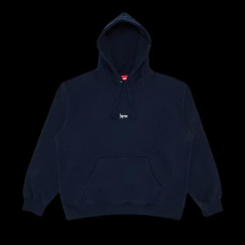 Supreme Micro Logo Hooded Sweatshirt 'Navy'