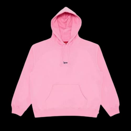 Supreme Micro Logo Hooded Sweatshirt 'Pink'