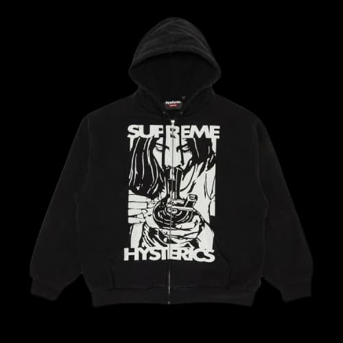 Supreme x HYSTERIC GLAMOUR Thermal Lined Zip Up Hooded Sweatshirt 'Black'