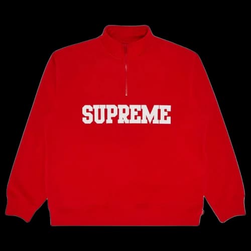 Supreme Collegiate Half Zip Pullover 'Red'