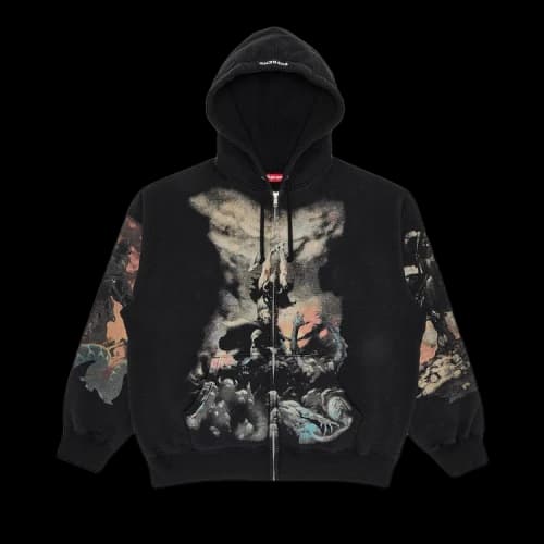 Supreme x Frank Frazetta Zip Up Hooded Sweatshirt 'Black'