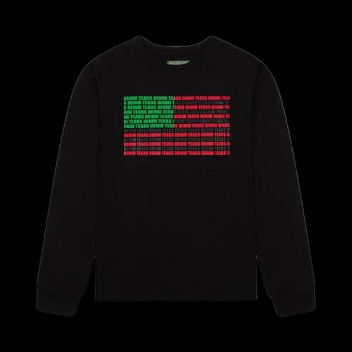 Denim Tears Logo Flag Long-Sleeve Tee 'Black'