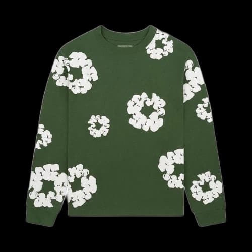 Denim Tears Long-Sleeve Wreath Tee 'Green'