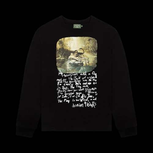 Denim Tears Long-Sleeve Frog And Scorpion Fable Tee 'Black'
