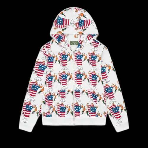 Denim Tears Firecracker Zip Hoodie 'White'
