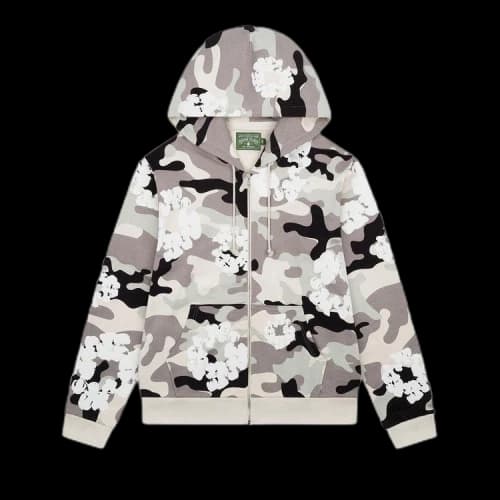 Denim Tears Wreath Zip Hoodie 'White Camo'