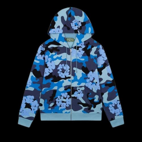 Denim Tears Wreath Zip Hoodie 'Blue Camo'